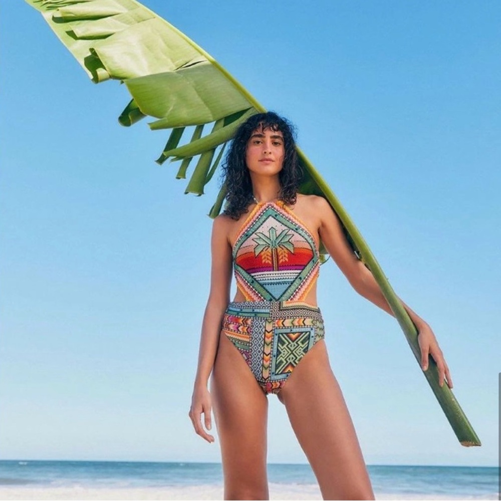 Farm Rio Banana Scarves Swimsuit XL